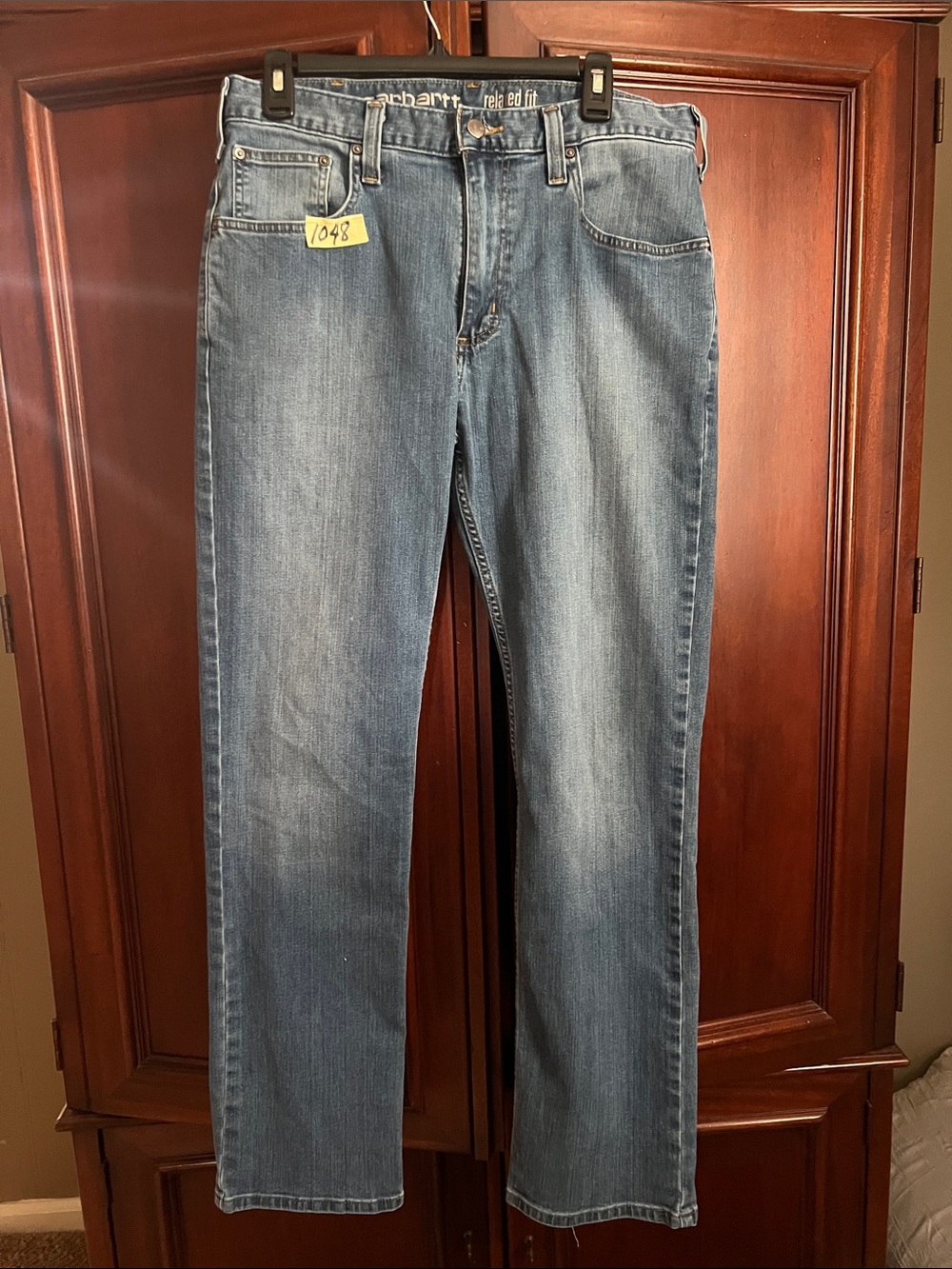 Carhartt Men's Straight Jeans in Medium Blue Wash Size 34 X32
